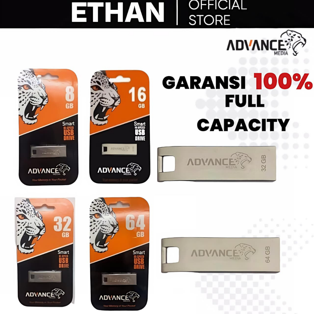 Jual Advance Media Flash Disk USB 8GB 16GB 32GB 64GB 128GB Metallic FD ...