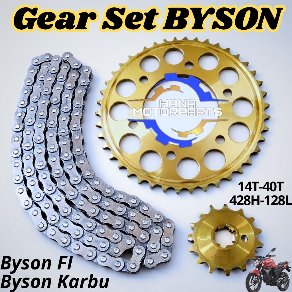 Jual GIR PAKET GEAR SET RACING BYSON KARBU BYSON F1 14T / 40T 428H ...