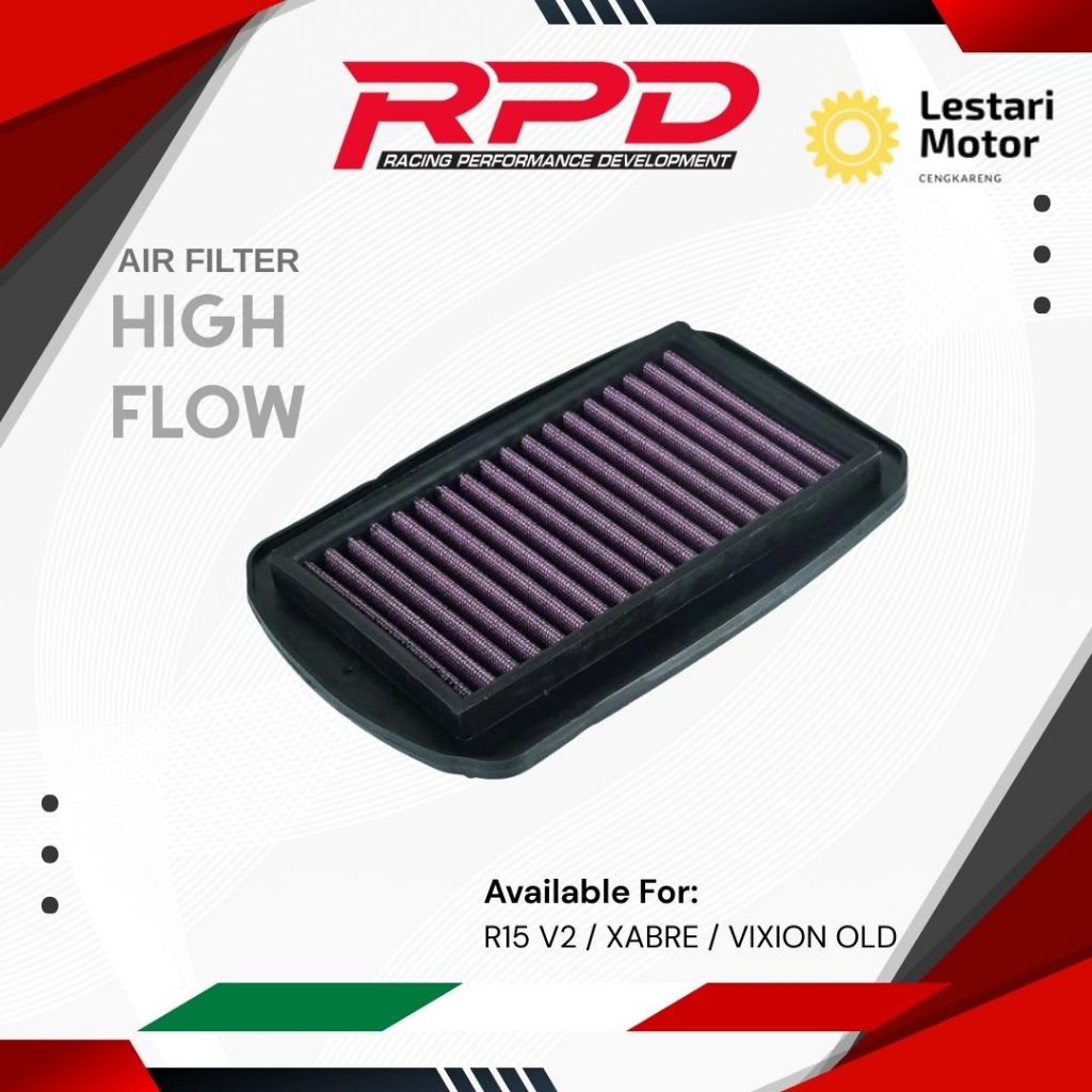 Jual FILTER UDARA RPD HIGH FLOW AIR FILTER MOTOR YAMAHA R15 V2 / XABRE ...