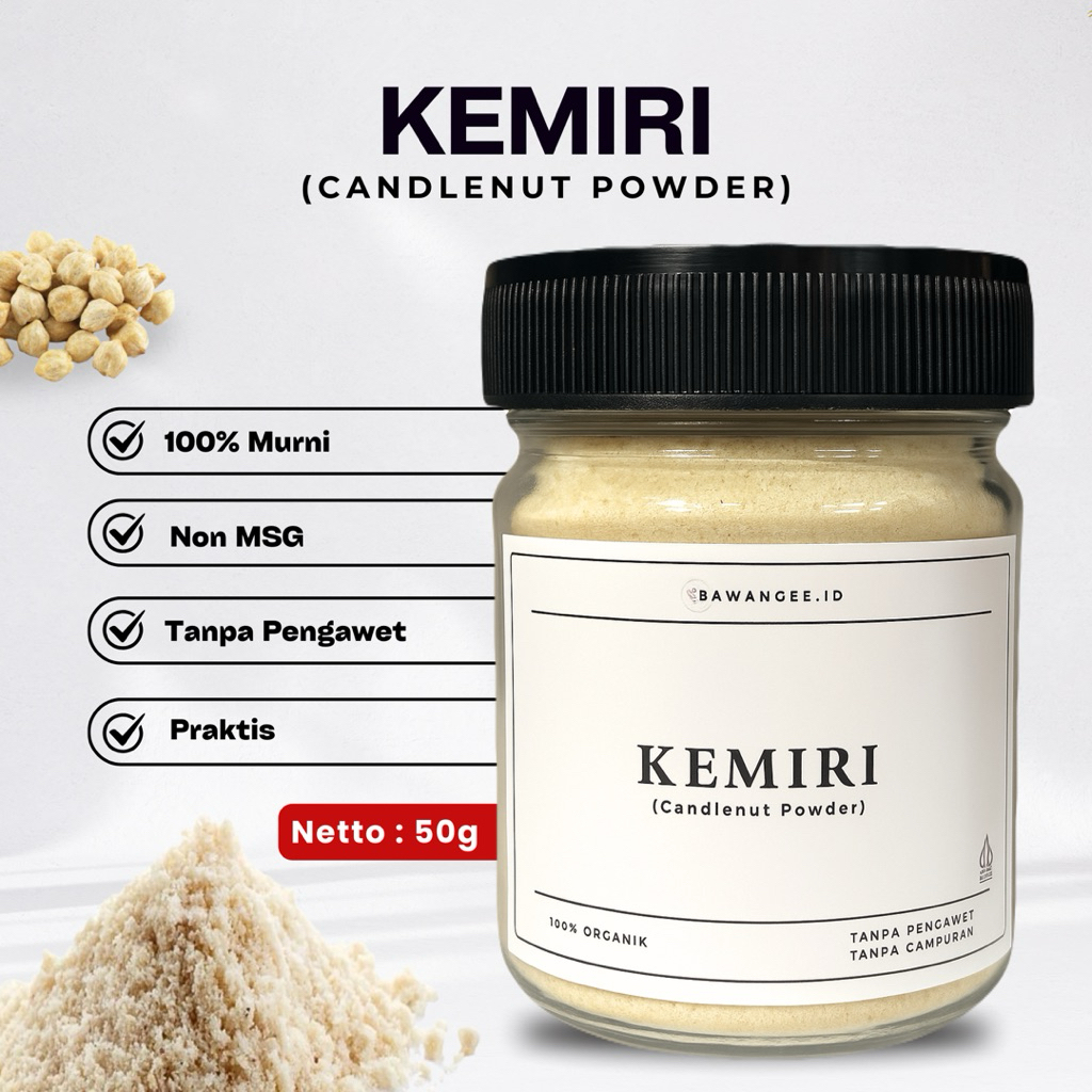 Jual Kemiri Bubuk - Candlenut Powder, Bumbu Rempah Asli Organik Murni ...