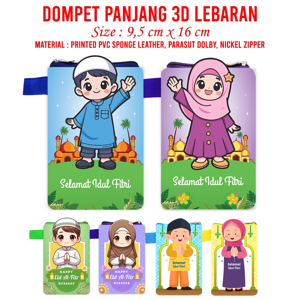 Dompet Angpao Lebaran Seri Panjang 3D Amplop Fitrah THR Angpao Idul Fitri Eid Mubarak