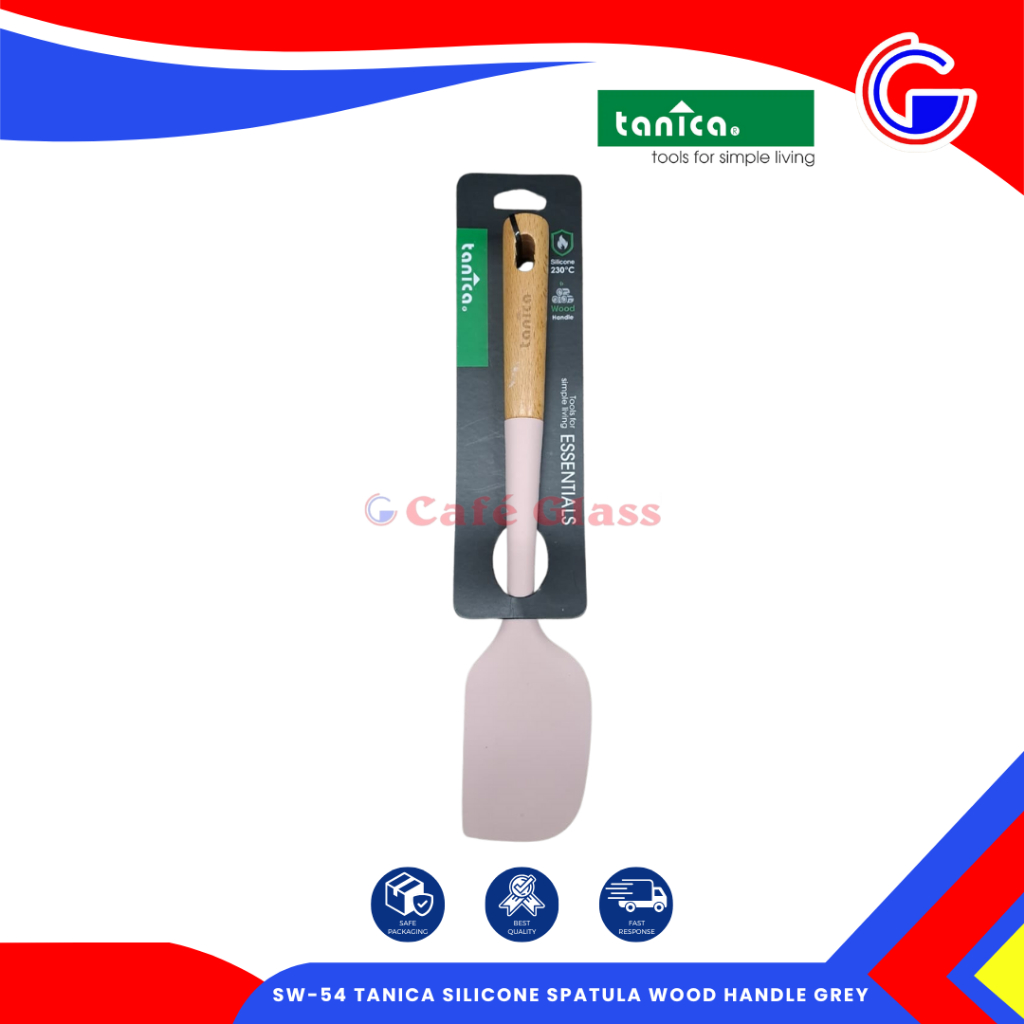 Spatula Silicone Gagang Kayu - Spatula Masak Tahan Panas - Sw-54 Tanica Silicone Spatula Food Grade