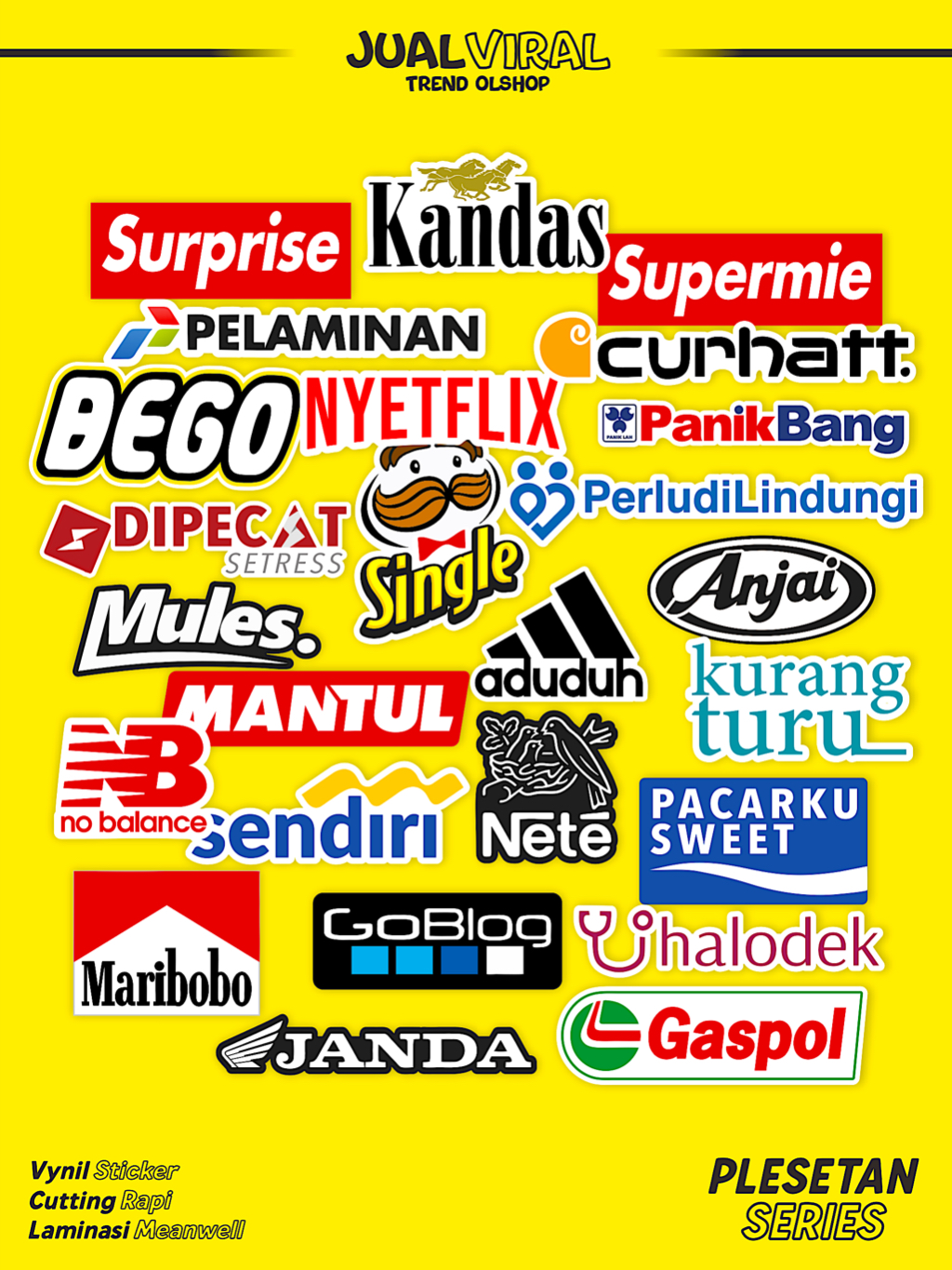 Jual ~ FYP!!! ~ STICKER PACK VINYL WATERPROOF TERLARIS SERIES PLESETAN ...