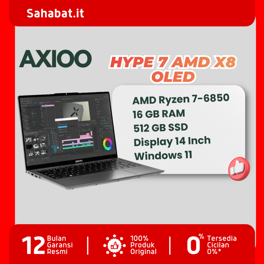 Jual Laptop Axioo Hype R X8 OLED Amd Ryen 7-6850H 16GB RAM 512GB SSD ...
