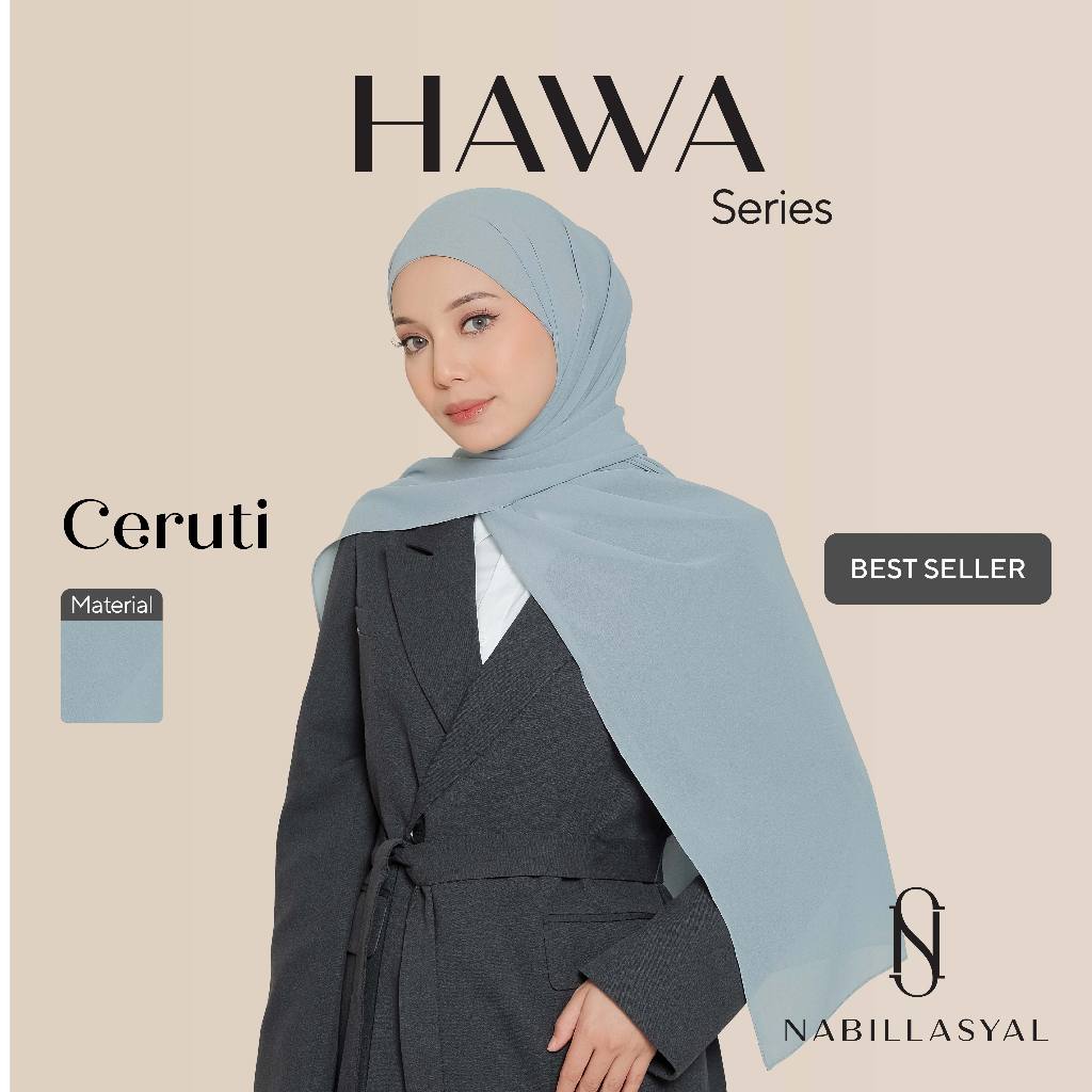 Nabillasyal Hawa Series Pashmina 2 In 1 Hijab Semi Instant Ceruti