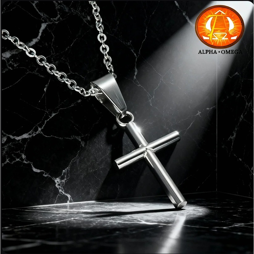 Jual ALPHA OMEGA - Kalung Salib Pria Wanita Titanium | Kalung Salib ...
