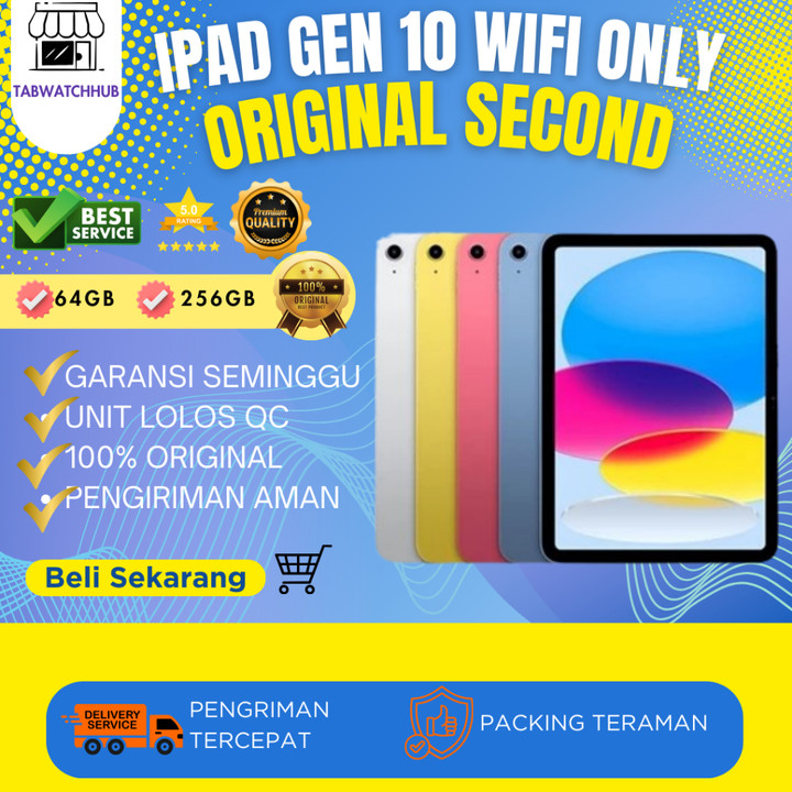 iPad 10 2022 64GB 256GB 10th Gen 10.9 Inch Second Wifi Only