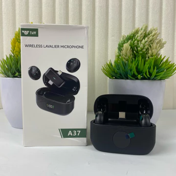 Mic Konten Tnw A37 Wireless Clip On Plug Play With Charging Case