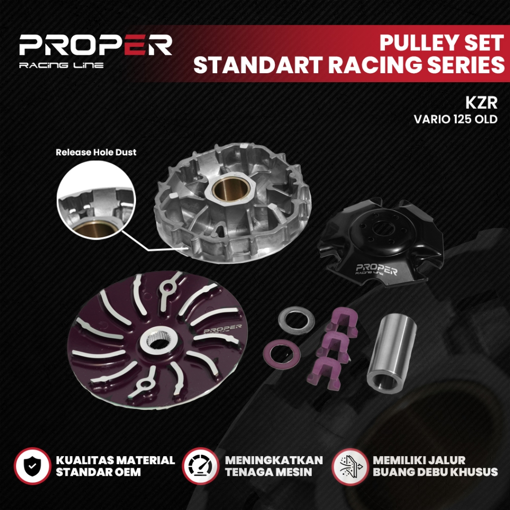 Jual PROPER RACING LINE PULLEY SET STANDART RACING SERIES KZR VARIO 125 ...