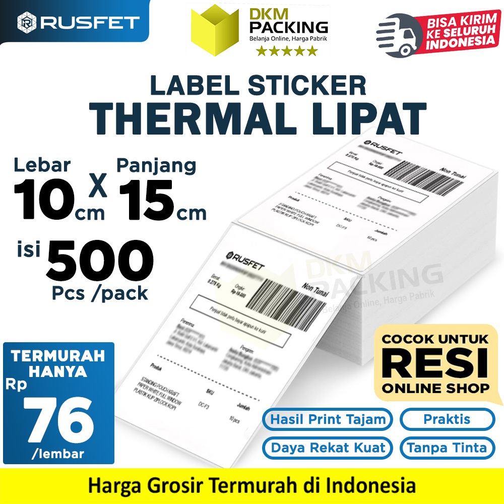 Jual Sticker Label Thermal LIPAT / FOLD Barcode Kertas Stiker Printer ...