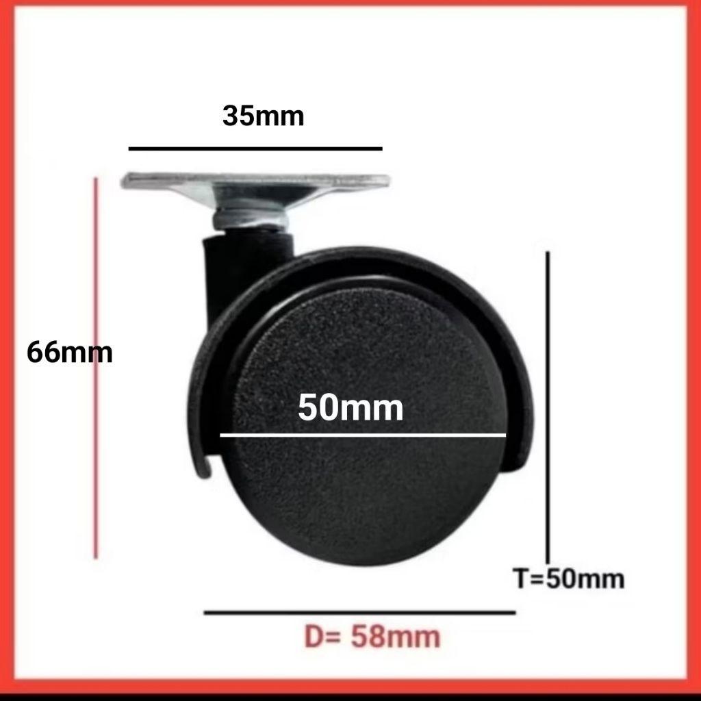Jual Roda kursi 2 inch polypropylene PP Roda Kursi Kantor Roda Caster ...