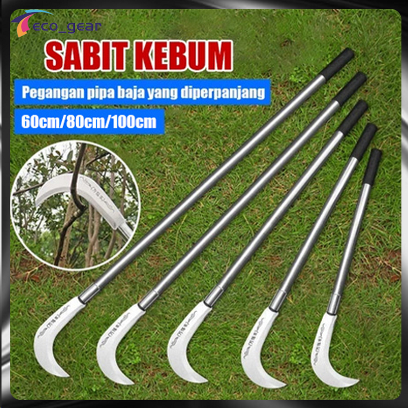 60/80/100cm Sabit Arit Rumput Baja Asli / Sabit Ranting Pohon Sabit Rumput Arit Padi Alat Pembelah Bambu