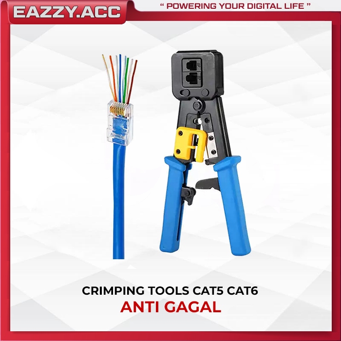 Jual EZ Crimping Tool RJ45 Cat5 dan Cat6 / Tang Crimping Ez RJ45 Anti ...