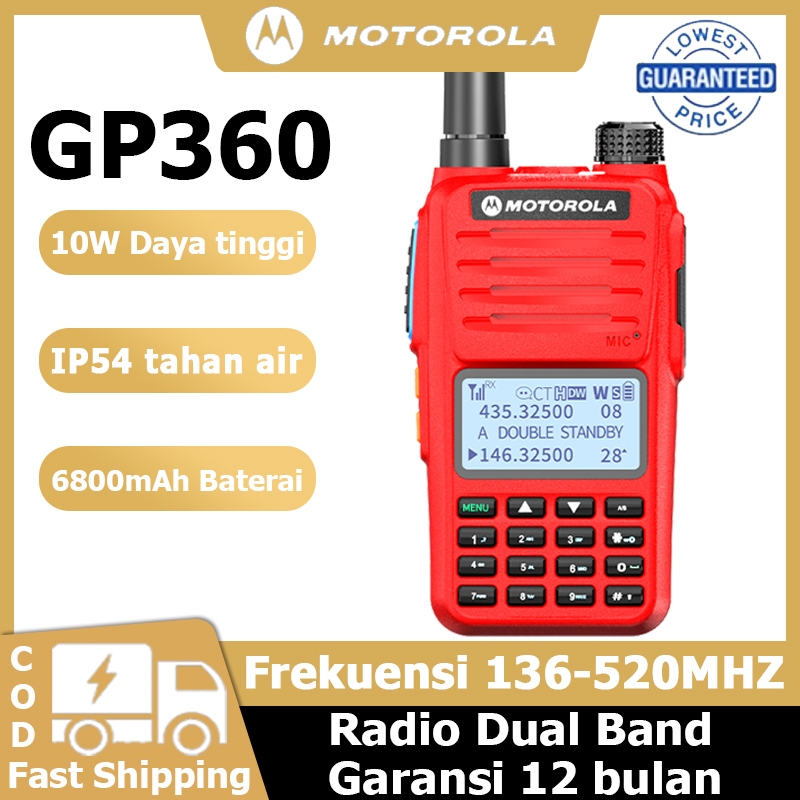 Jual Motorola GP360 Plus jarak jauh 10km Walkie talkie radio anti-air ...