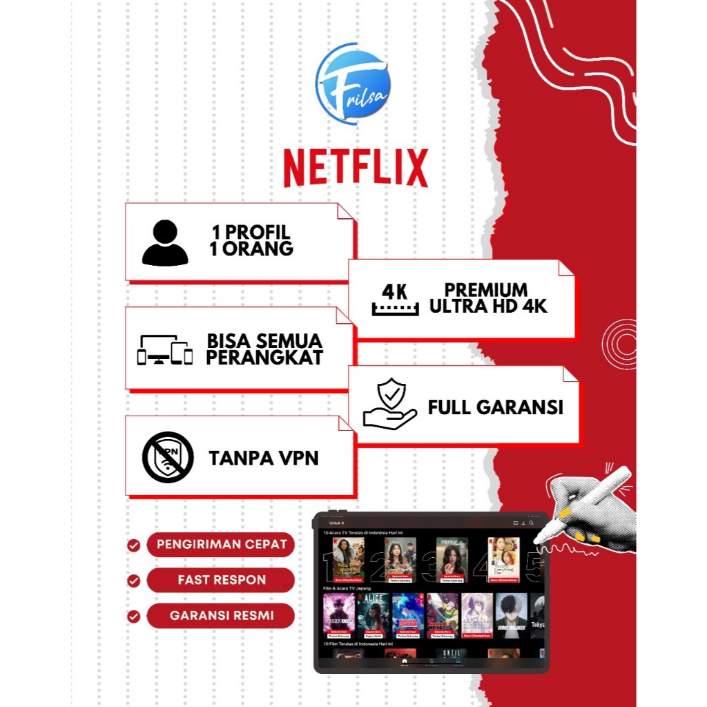 Jual NETFLIXx PREMIUM 1 BULAN PRIVATE PROFILE 4K UHD+ FULL GARANSI 100% ...