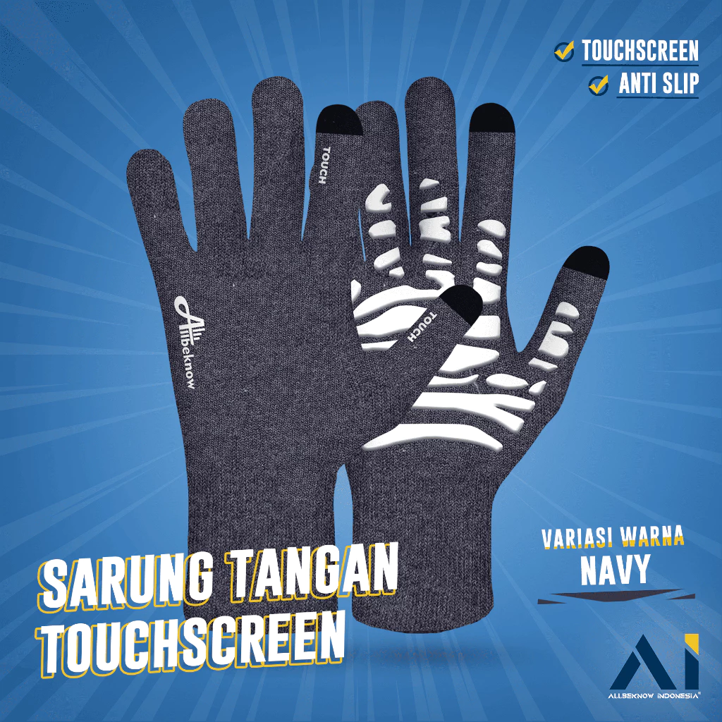 Sarung Tangan Motor Allbeknow Touch Screen Anti Slip