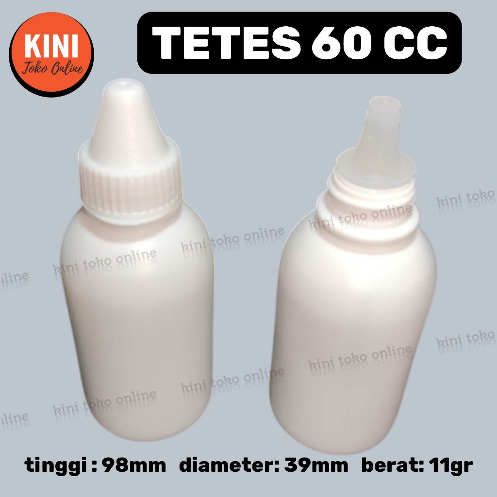Jual CC botol tetes 60 ml BOLONG LANCIP NON SEGEL plastik putih natural ...