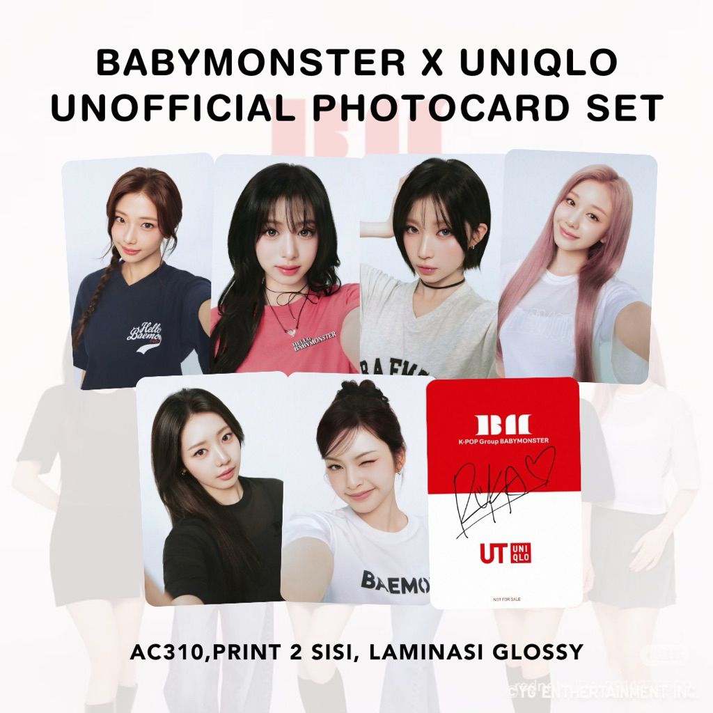 Jual [SET] BABYMONSTER X UNIQLO Unofficial Photocard Set Ahyeon Ruka ...