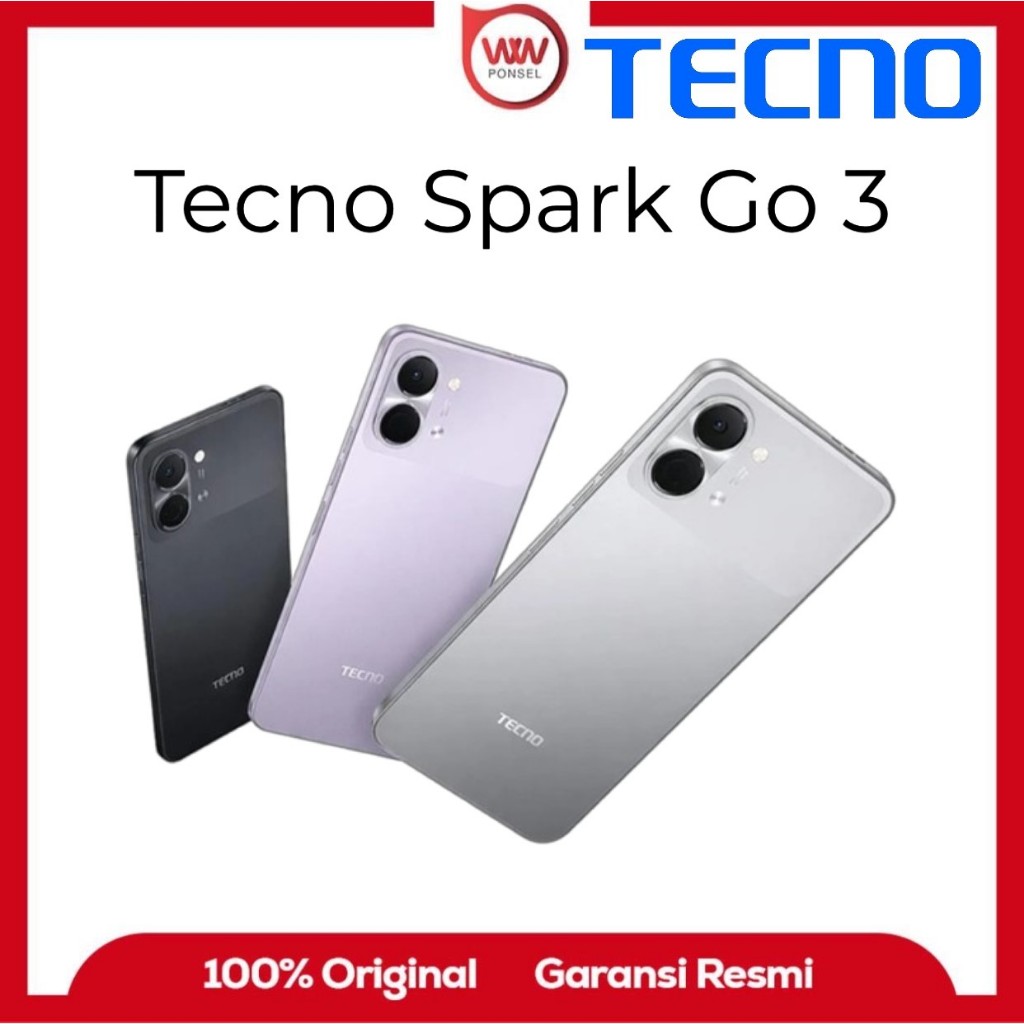 Hp Tecno Spark Go 3 Ram 4GB Internal 128GB Garansi Resmi