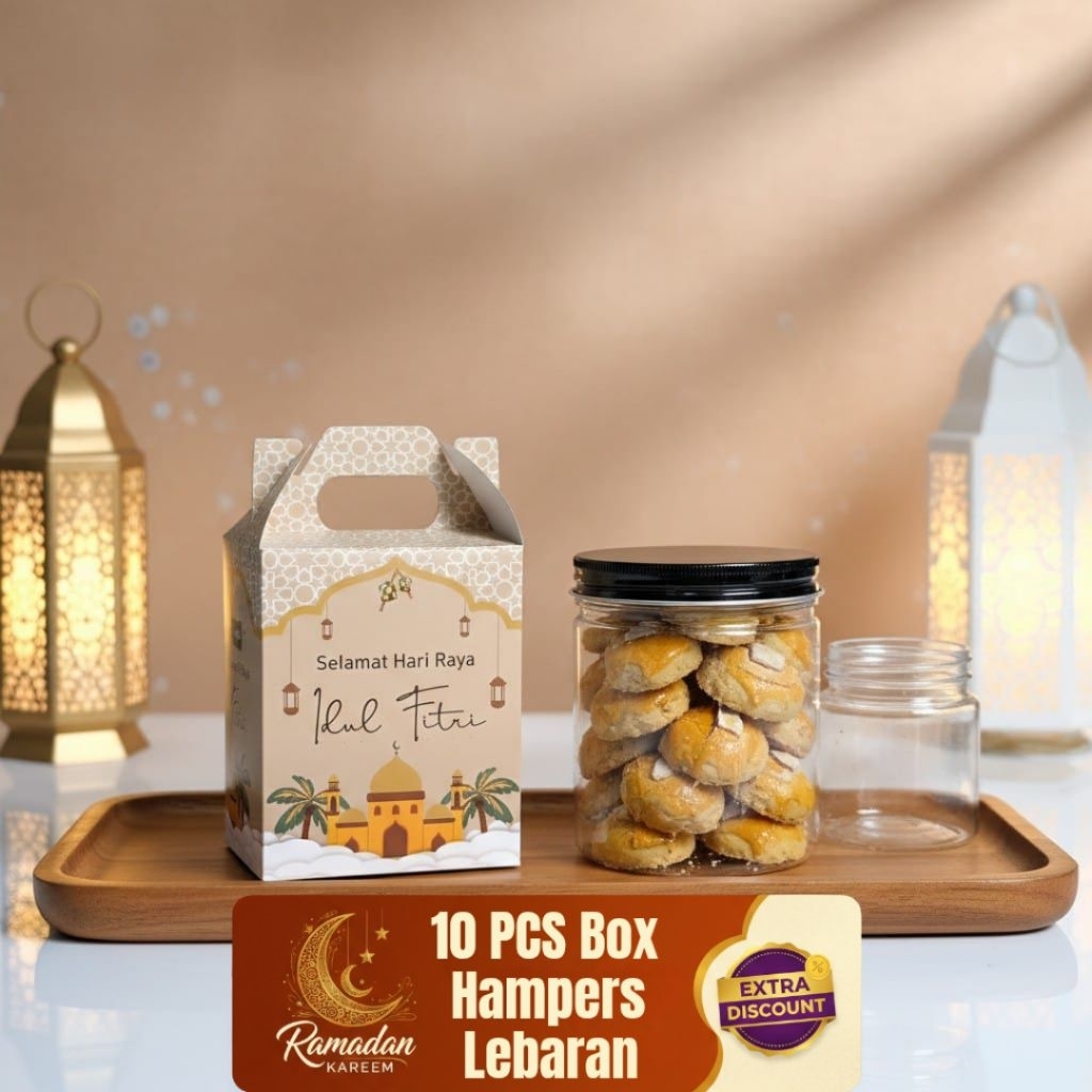 Jual (Isi 10)Box Lebaran Hampers 1 Toples tabung 600 ml Box Parcel ...