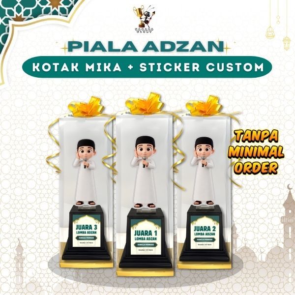 Jual Piala Akrilk Adzan Sticker Custom Plus Kotak Mika Hadiah Lomba ...