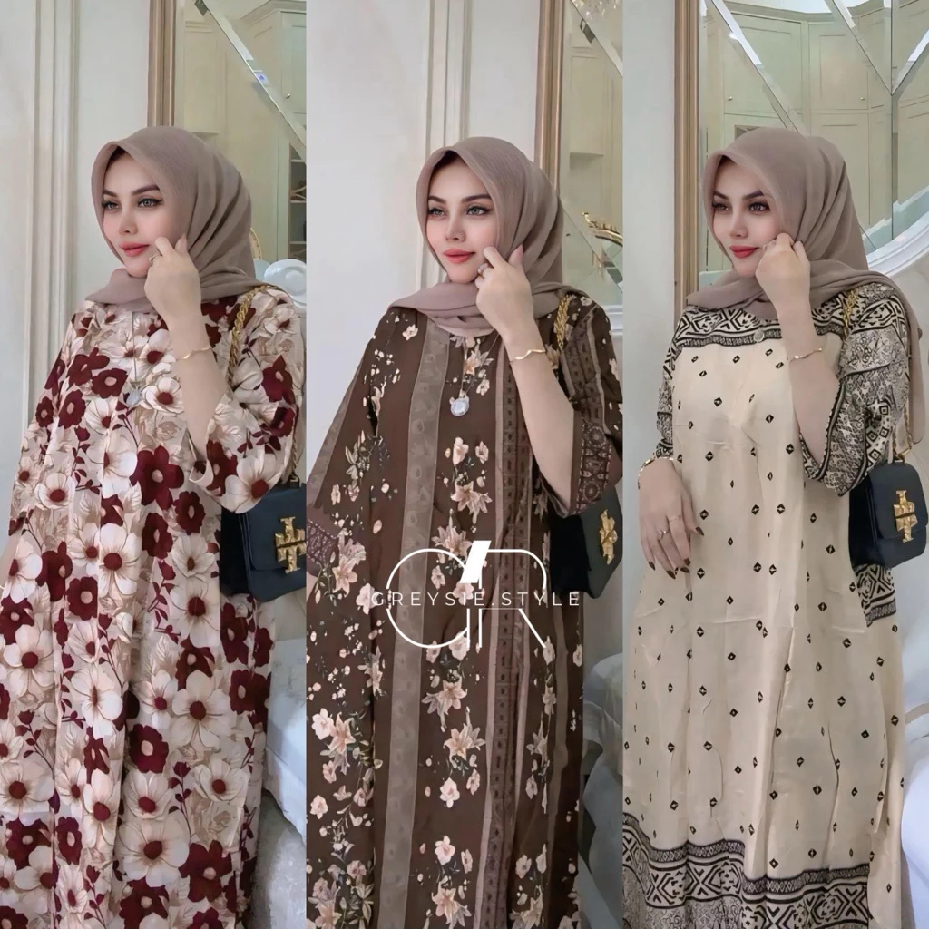 Daster Gamis Busui Rayon Polos Tangan 7/8 LD 120 – Adem & Nyaman