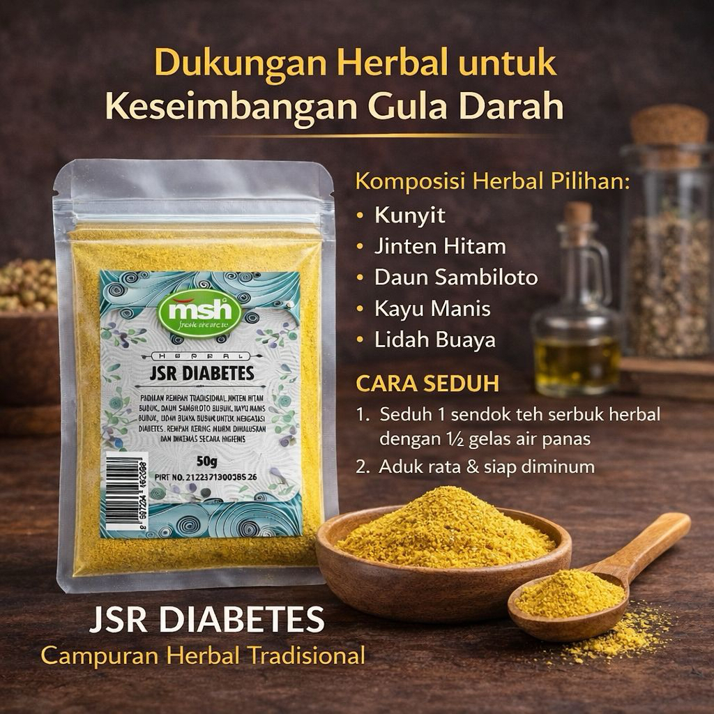 MSH JSR Diabetes 50 g , JSR Diabetes Alami , JSR Diabetes Murni , JSR Diabetes Original