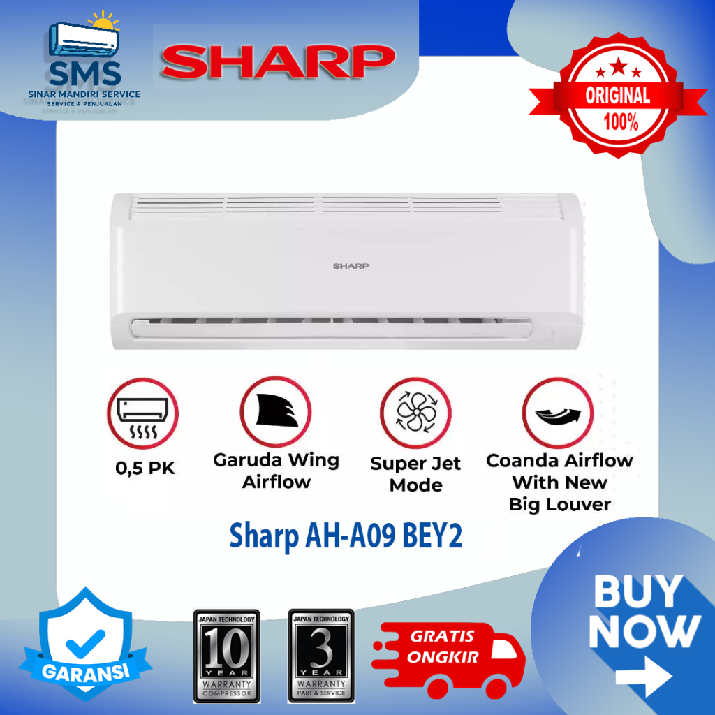 Jual Sharp Air Conditioner - Garuda Series Basic 1 PK , Super Jet Mode ...