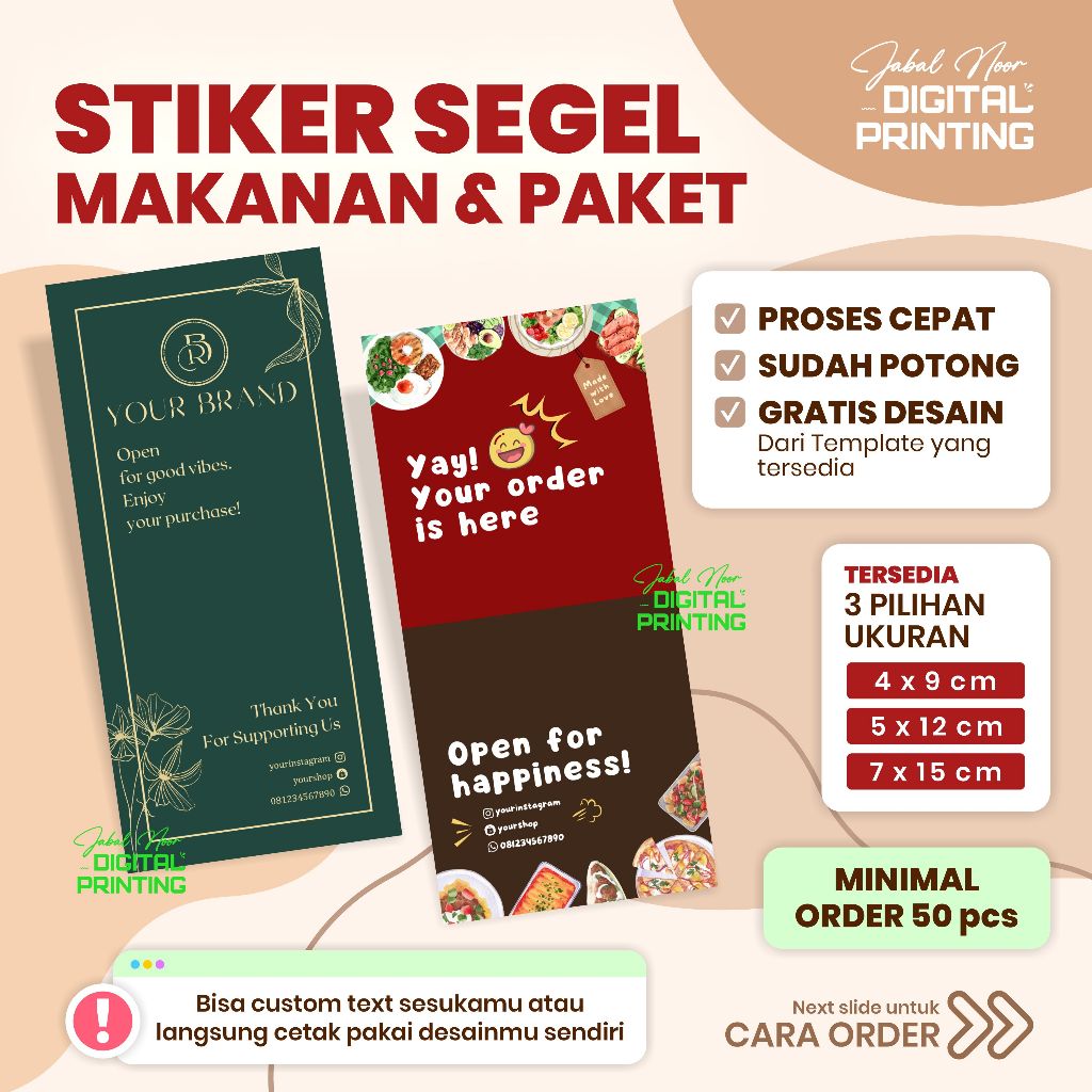 Jual Stiker Segel Makanan / Stiker Segel Paket / Label Thank You Brand ...