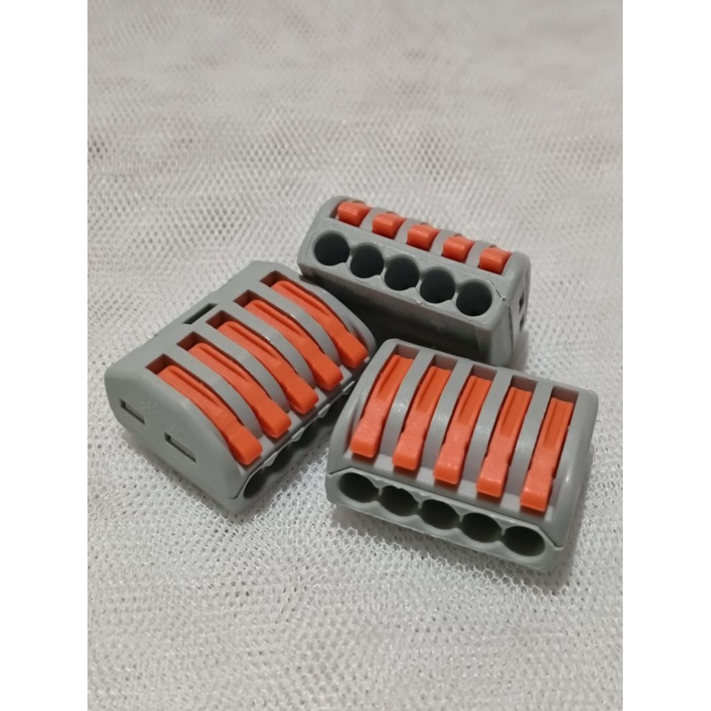 Jual Lever-Nut Quick Connector 5 PIN OREN | Terminal Block PCT-21 WAGO ...