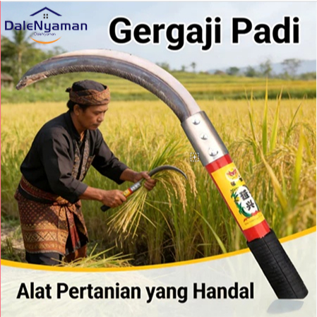 [COD]Pisau pemotong rumput alat pertanian rumah tangga gigi gergaji gagang karet