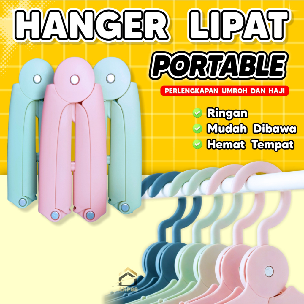 Hanger Lipat Portable Kuat Praktis Hemat Tempat