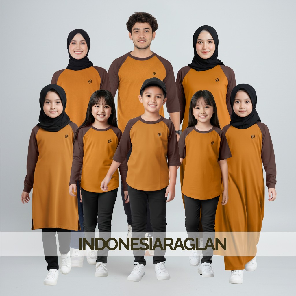 Jual Indonesia Raglan Warna Sudan - Coklat Kaos Family Set Keluarga ...