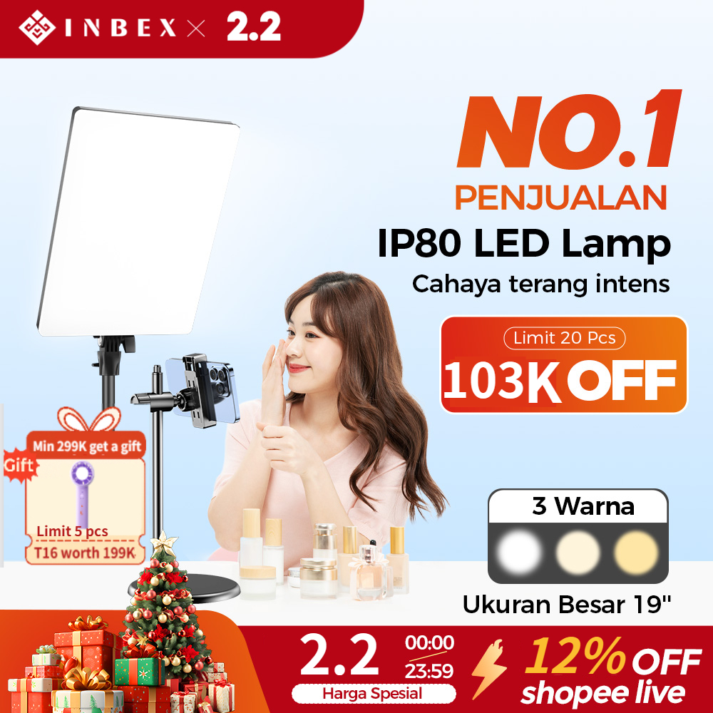 Jual Siap INBEX IP80 80W lighting Studio Pembuatan Konten LED ...