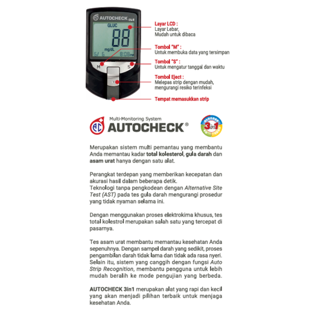 Jual Autocheck Total Cholesterol Test Strip - Kuning | Shopee Indonesia