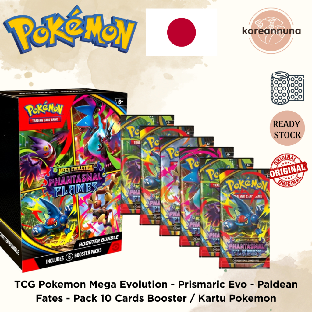 Jual Pokemon TCG English ME02 Phantasmal Flames Booster Bundle Pokemon ...