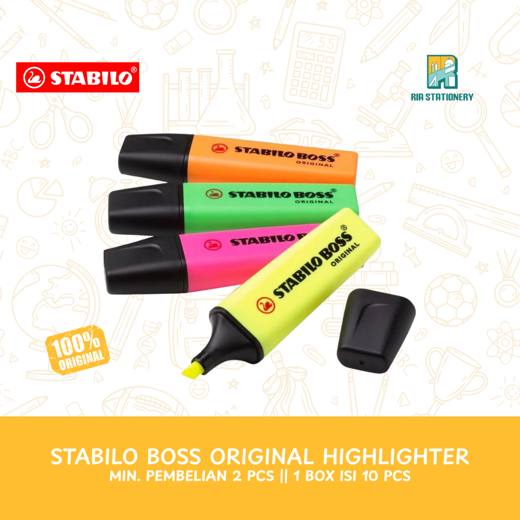 Jual Stabilo Boss Original Highlighter (1 BOX) – Penanda Teks Premium ...