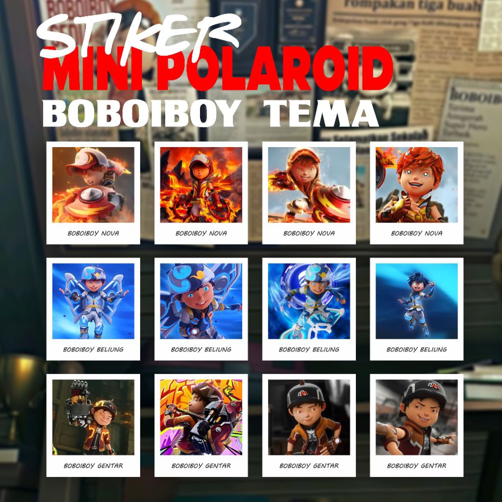 Jual Stiker Boboiboy Mini Polaroid Boboiboy Card Sticker | Shopee Indonesia