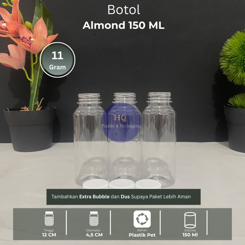 Jual Botol Almond 150ml | Botol Almond Mini | Almond 150ml | Shopee ...