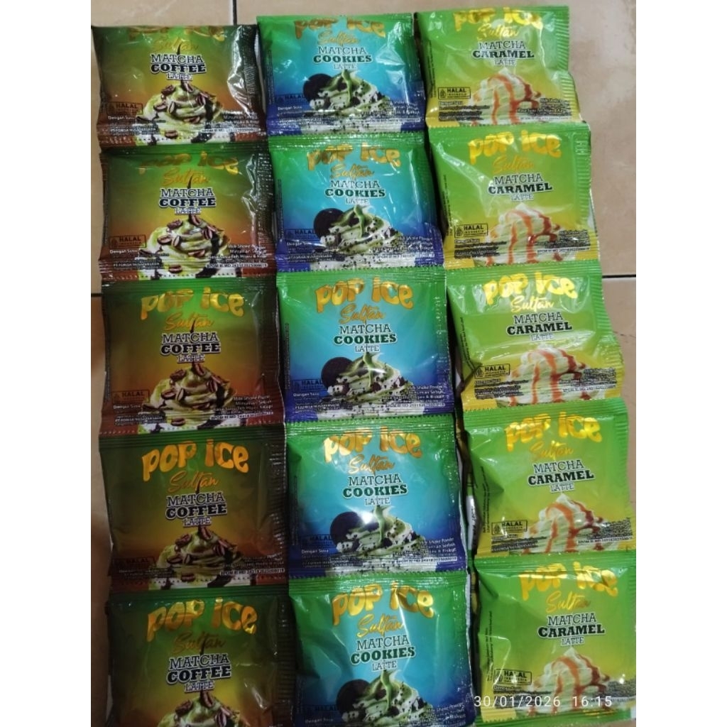 Jual POP ice sultan matcha 10 saset | Shopee Indonesia