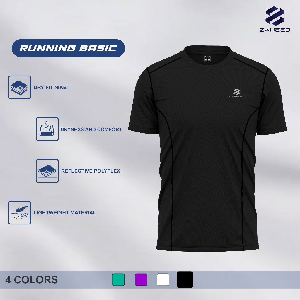 Jual ZAHEED APPAREL | Jersey Running Basic Pria Short Sleeve Dryfit ...