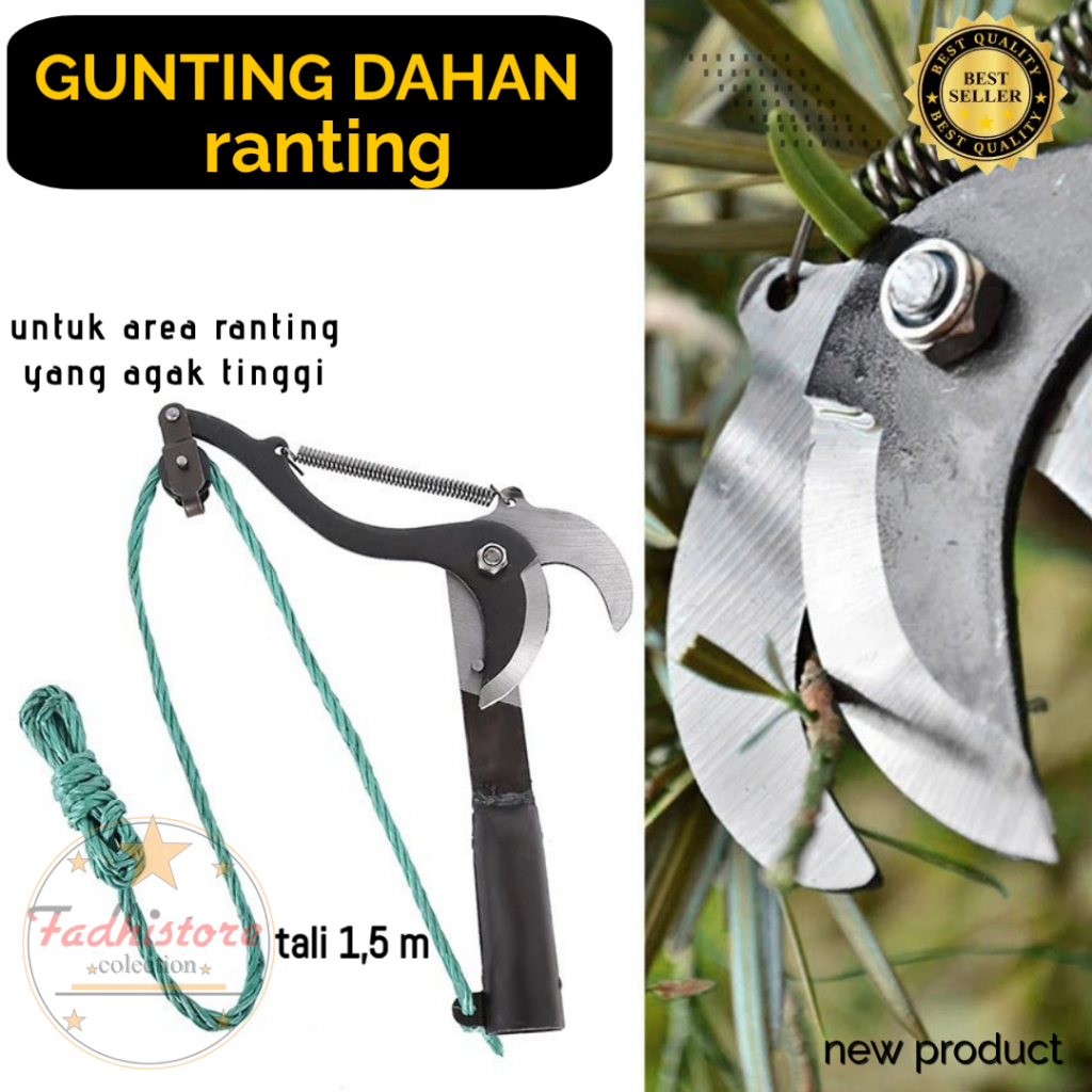Jual gunting dahan ranting tinggi plus tali tarik 1,5 m/GUNTING PRUNING ...