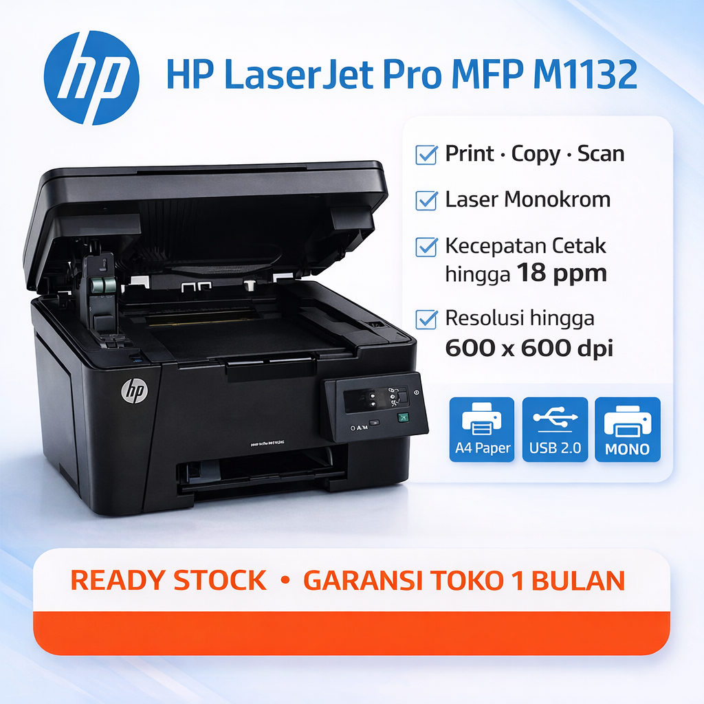 Jual HP LaserJet Pro MFP M1132 Printer Laser Monokrom | Print Scan Copy ...