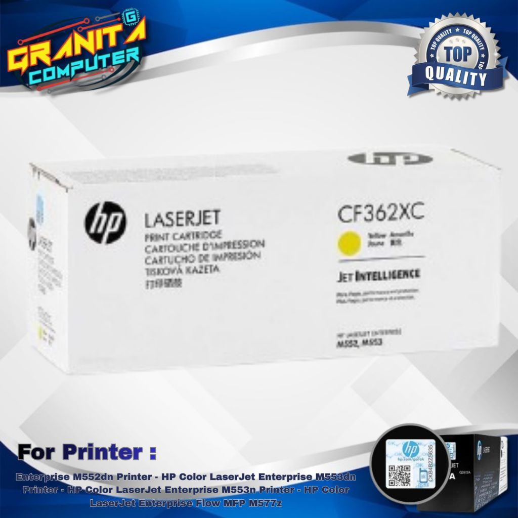 Jual Toner LaserJet HP CF360XC CF361XC CF362XC CF363XC colour 508XC ...