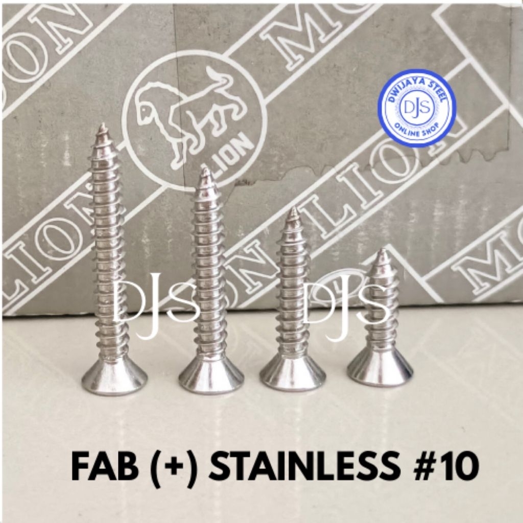 Jual 1 PCS TAPING FAB (+) SS 304 SEKRUP TAPPING FH (+) SUS 304 #10 ...