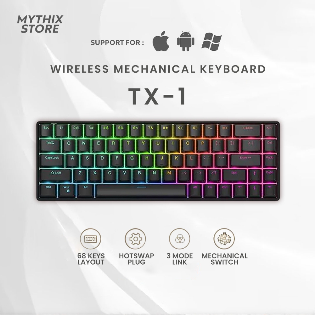 Jual Mythix Keyboard Gaming Wireless Bluetooth Mechanical Switch ...