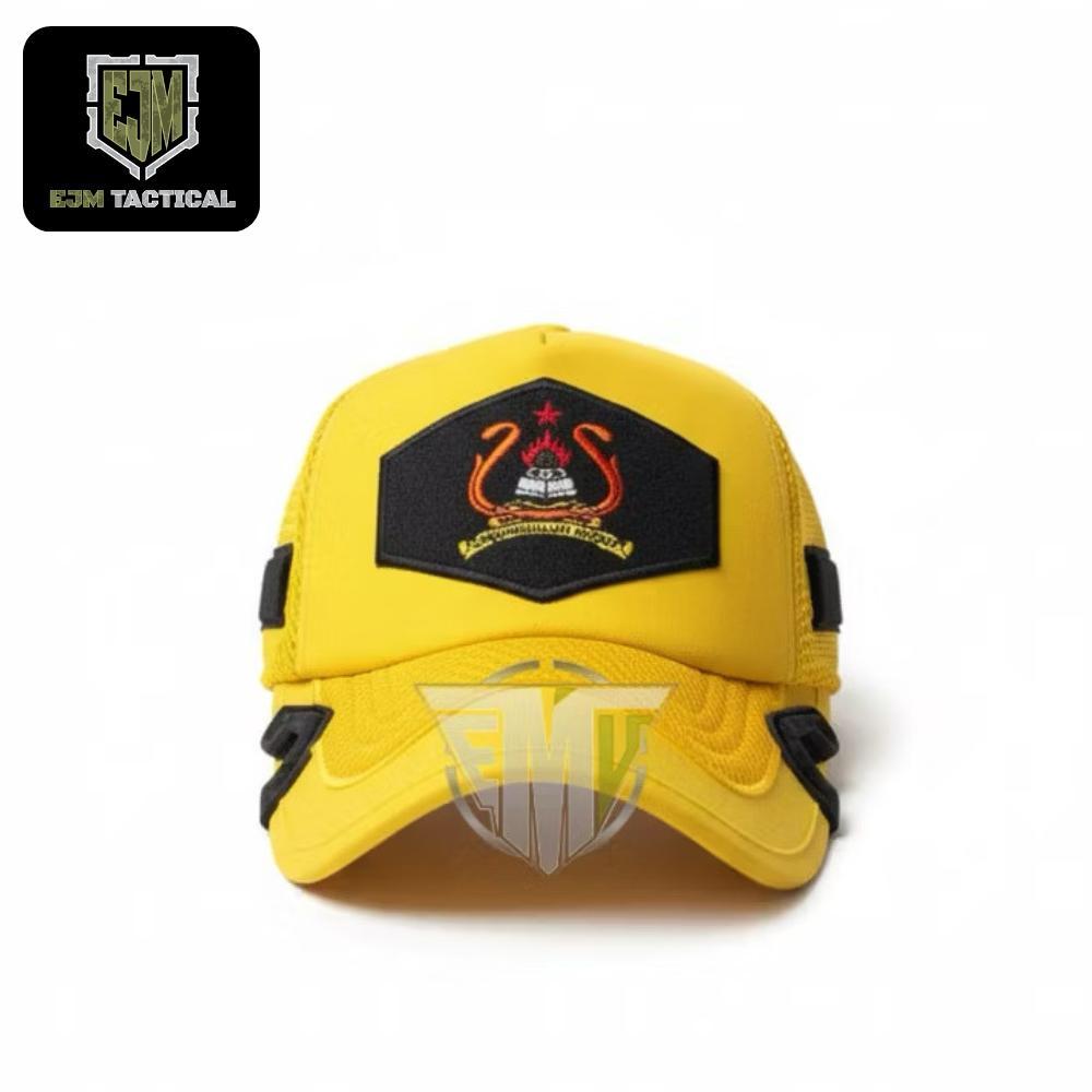 Jual topi coak jasmil topi pet velcro - topi coak kuning TNI | Shopee ...