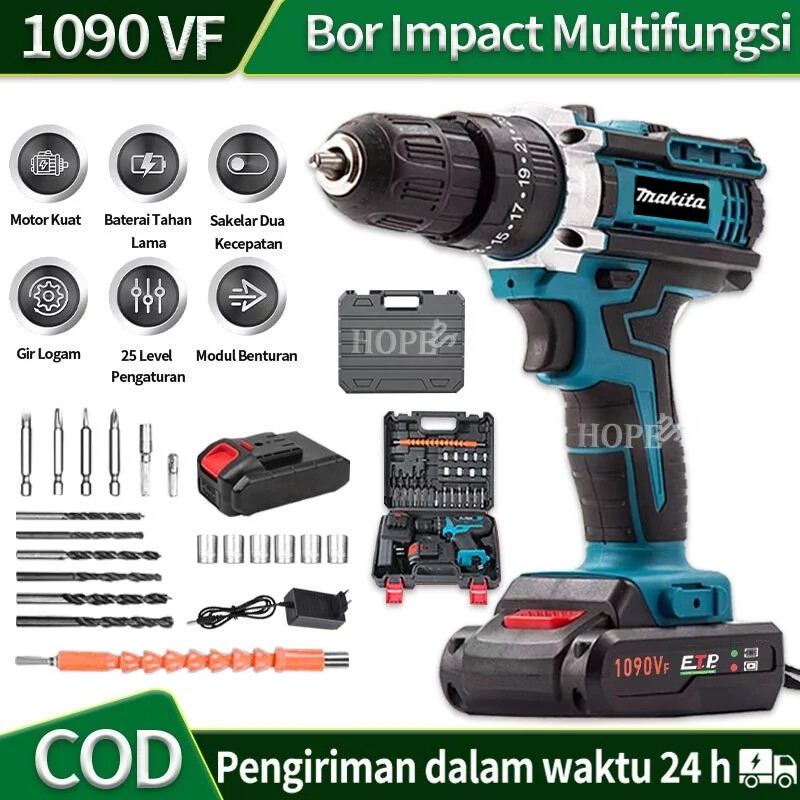 Jual COD Garansi 5 tahun Bor Multifungsi 1090VF 10mm Bor Tanpa Kabel ...