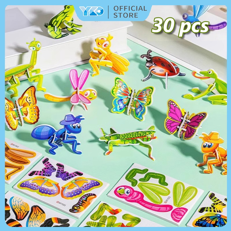 Jual YKO Puzzle 3D Satu Pack Isi 30Pcs Motif Hewan laut Dino Animal ...