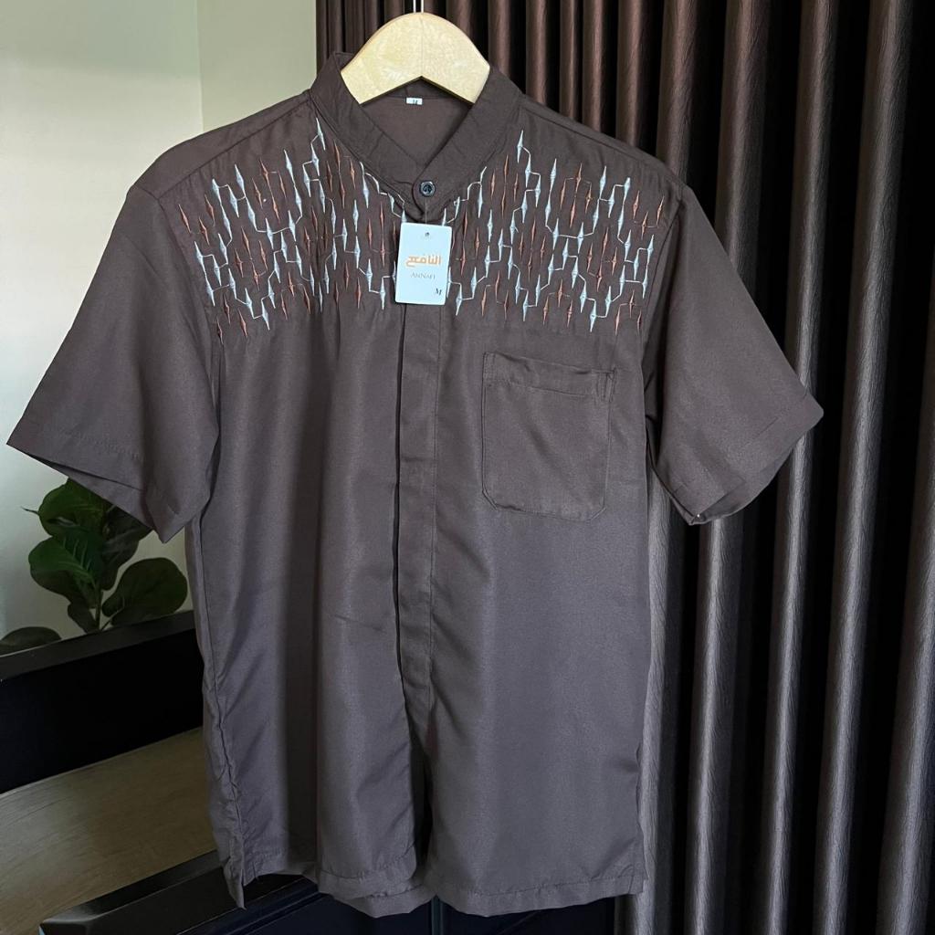 PROMO BAJU KOKO PRIA FASHION MUSLIM SYAR'I / BAJU KOKO BORDIR LENGAN PENDEK / BAJU MUSLIM